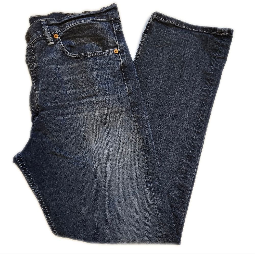 Levi's Men's 505 Straight Fit jeans, dark blue wash, 98% cotton, 38x32